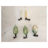 Vintage Glass and Mercury Glass Clip Ornaments
