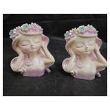 2 Fairy Head Vases