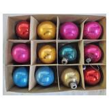 12 Vintage Glass Christmas Tree Ornaments