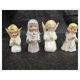4 Vintage Porcelain Angel and Nun Figurines