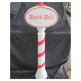 Vintage 45" North Pole Blow Mold Christmas Sign
