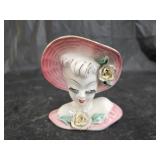 Vintage 1950s Napco Lady Head Vase Wall Pocket