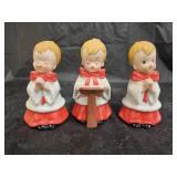 3 Vintage Homco Ceramic Chior/Altar Boy Figurines