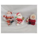 3 Vintage Miniature Santa Claus Figures