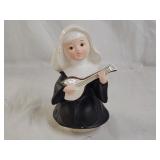 Vintage Japan Nun Playing Banjo Musical Figurine