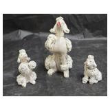 3 Vintage Ceramic Spaghetti Poodle Figurines
