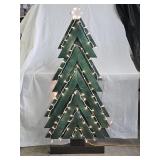 52" Lighted Wood Christmas Tree Yard Decor