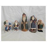 5 Santa Claus Figurines