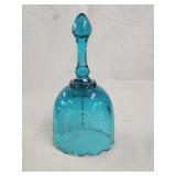 Fenton Glass 1990 Rudolph Ohio Aquamarine Bell