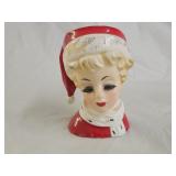 Vintage Japan Ceramic Christmas Head Vase