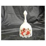 Fenton White Satin Glass Christmas Bell
