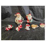 Vintage Ceramic Santa Claus Figurines & Mini Mugs