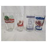 4 Vintage Advertising Glasses