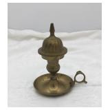 brass candleholder with snuff lid