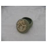 ELEGANT LADIES ROUND  TRINKET BOX.