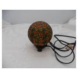 MARBLE BASE STAINED GLASS TYPE GLOBE LIGHT