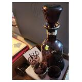 Antique Decanter, (4) Cordials
