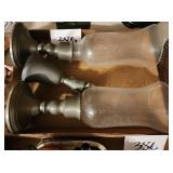 (2) Pewter Candle Huricanes, More