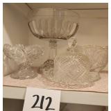 Antique Glass Pedestals, Butter Dome, Bowl