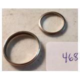 (2) White Gold Art Carved Wedding Bands, 14KT