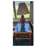 Rattan Table & Lamp