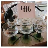 Wine Glasses in Metal Carrier
