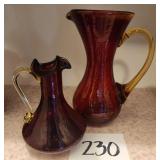 (2) Amberina Pitchers