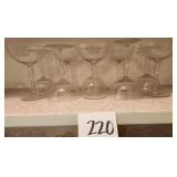 Antique Etched Wine Glasses