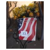 (2) Decor. Wall Buckets, Plate Rack, Outdoor Decor