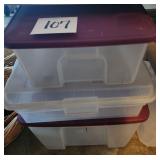 (3) Plastic Bins w/Lids