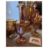Indiana Glass Carnival Pitcher, Goblets