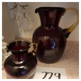 (2) Amberina Pitchers