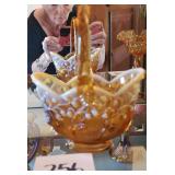 Fenton Lily of the Valley Carmel Basket