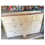Wooden Work Cabinet, on casters 50"x20"x35"