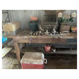 Bench Grinder, Torch Supplies, Hardware, Cooler