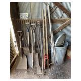 Shovels, Post Hole Digger, Hay Fork and More