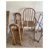 Wooden High Chair and Quilt Rack