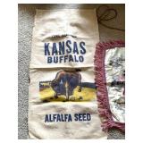 Kansas Buffalo Alfalfa Seed Sack & Souvenir Piece