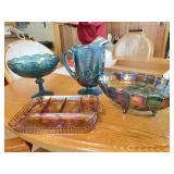 (4) Pieces Carnival Glass
