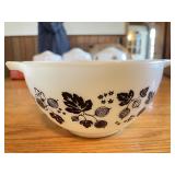 6" Black and white gooseberry pattern  Pyrex Bowl