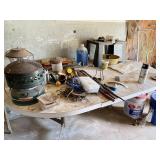 Table and contents, lanterns, hooks, and router