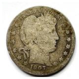 1907 Barber Quarter