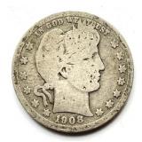 1908 Barber Quarter