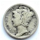 1934 Mercury Dime