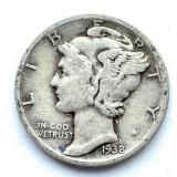 1938 Mercury Dime