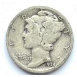 1934 Mercury Dime