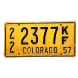 1957 Colorado License Plate