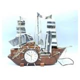 Wood and Metal Ship Electric Clock - United