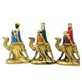 (3) Wise Men Candle Holders with Candles and