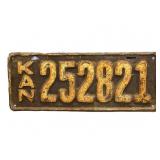 Antique Kansas License Plate 1920s